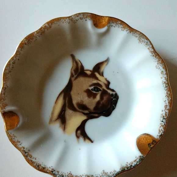 #4 VINTAGE MidCentury Boxer Dog Porcelain Ashtray - Picture 2 of 3
